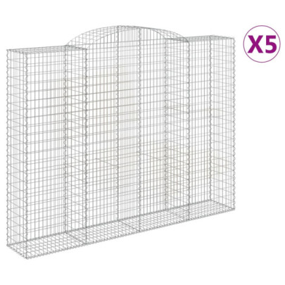 Coșuri Gabion Arcuite - 5 bucăți - 300x50x220/240cm - Fier Galvanizat