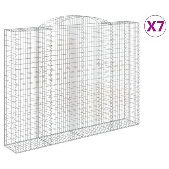 Coșuri Gabion Arcuite - 7 buc - 300x50x220/240cm - Fier Galvanizat