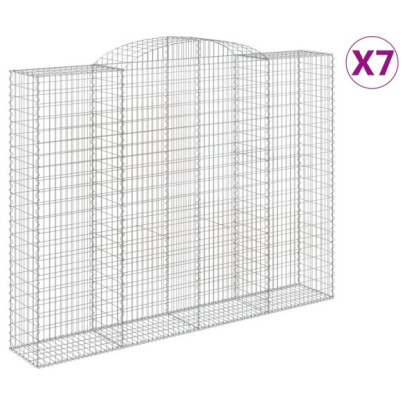 Coșuri Gabion Arcuite - 7 buc - 300x50x220/240cm - Fier Galvanizat