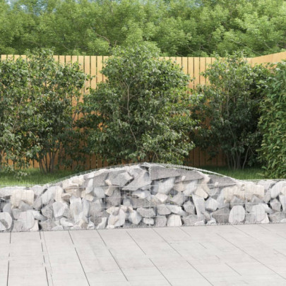 Coșuri Gabion Arcuite 3 buc - Fier Galvanizat | Decor Grădină