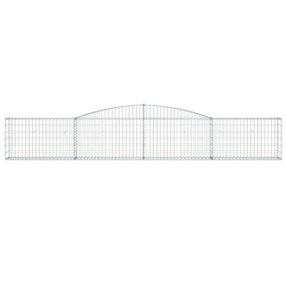 Coșuri Gabion Arcuite 2 buc - Fier Galvanizat 400x30x60/80 cm