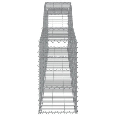 Coșuri Gabion Arcuite 2 buc - Fier Galvanizat 400x30x60/80 cm