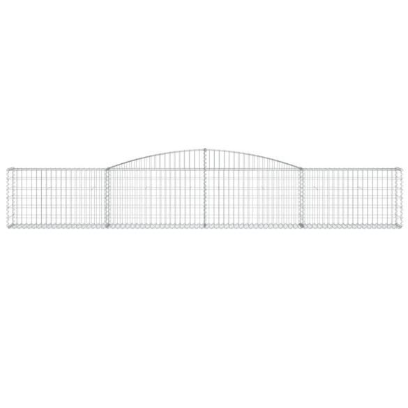 Coșuri Gabion Arcuite 4 buc - Fier Galvanizat | Decor Grădină