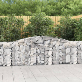 Coșuri Gabion Arcuite 2 Bucăți - Gard Decorativ Grădină
