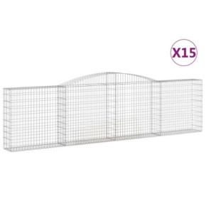 Coșuri Gabion Arcuite 15 buc - Barieră Decorativă Grădină 2