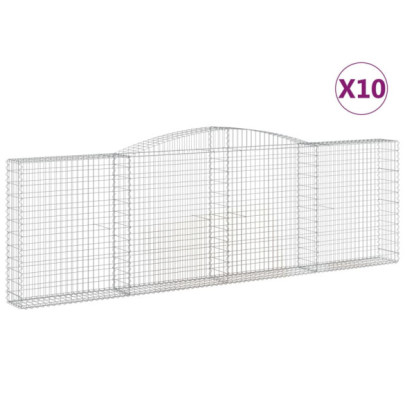 Coșuri Gabion Arcuite 10 buc - Fier Galvanizat | Livrare Gratuită