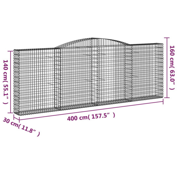 Set Coșuri Gabion Arcuite | Barieră Decorativă Grădină