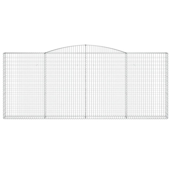 Coșuri Gabion Arcuite 3 buc. | Gard Fier Galvanizat 400x30cm