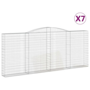 Set 7 Coșuri Gabion Arcuite | Fier Galvanizat 400x30x160/180cm 2