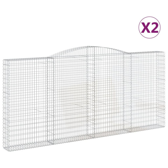 Coșuri Gabion Arcuite Fier Galvanizat - Gard Decorativ