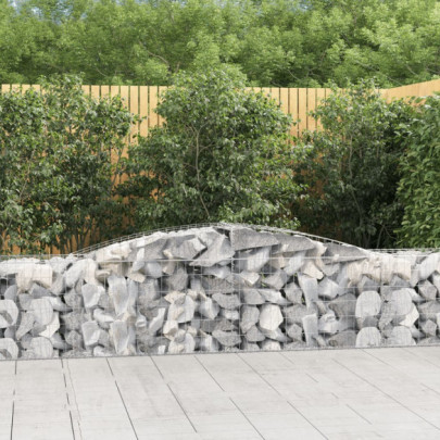 Coșuri Gabion Arcuite 3 Bucăți - 400x50x60/80 cm - Fier Galvanizat