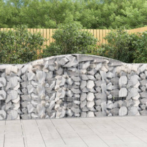 Set 6 Coșuri Gabion Arcuite | Fier Galvanizat 400x50x100/120 cm