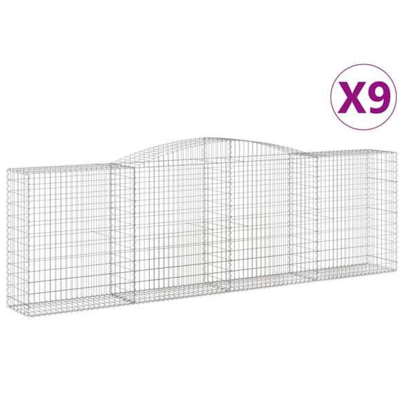 Coșuri Gabion Arcuite 9 buc - Fier Galvanizat | Livrare Gratuită