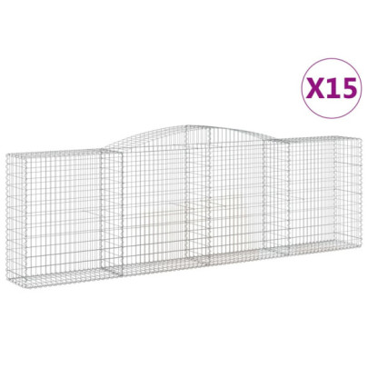 Coșuri Gabion Arcuite 15 buc - Fier Galvanizat | Livrare Gratuită