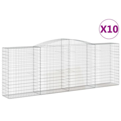 Coșuri Gabion Arcuite 10 buc - Fier Galvanizat | Livrare Gratuită