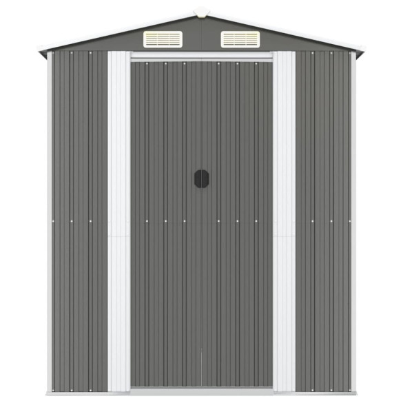 Șopron Grădină Gri - Depozitare Exterior - Oțel Galvanizat