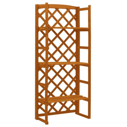 Suport plante cu spalier - portocaliu - 60x30x140 cm - lemn brad