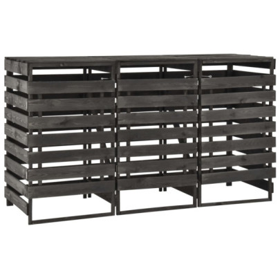 Magazie Pubele 3x240L - Lemn Masiv Pin - Livrare Gratuită