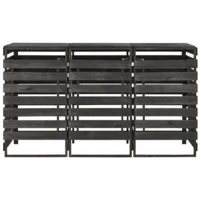 Magazie Pubele 3x240L - Lemn Masiv Pin - Livrare Gratuită