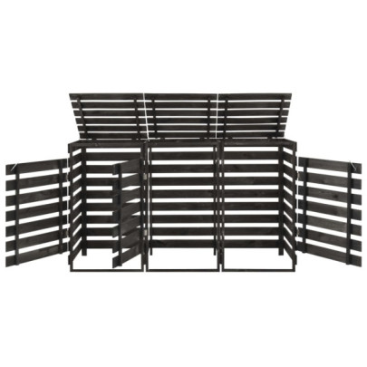 Magazie Pubele 3x240L - Lemn Masiv Pin - Livrare Gratuită