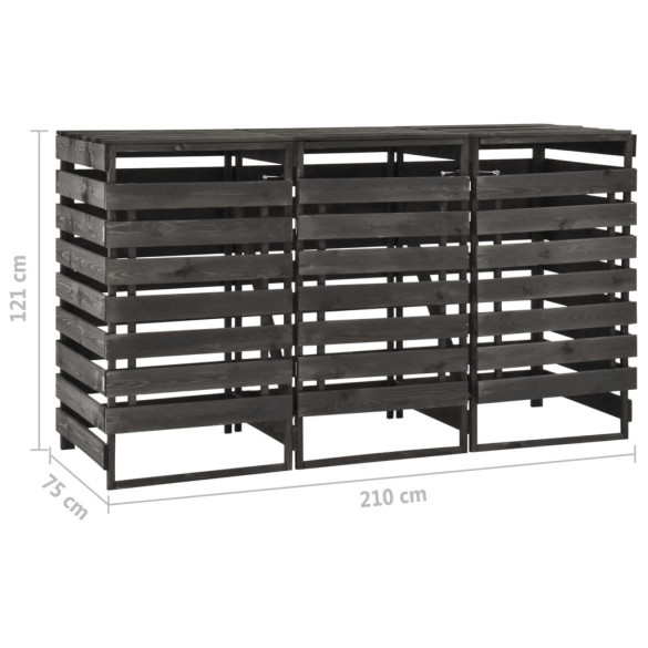 Magazie Pubele 3x240L - Lemn Masiv Pin - Livrare Gratuită Magazie Pubele 3x240L - Lemn Masiv Pin - Livrare Gratuită