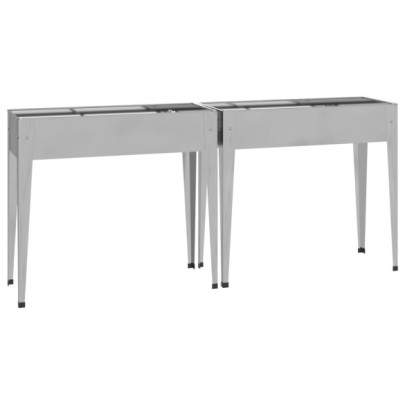 Jardiniere Grădină Oțel Galvanizat - 2 bucăți