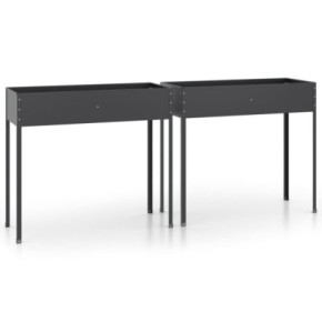 Jardiniere Oțel Galvanizat Antracit - Set 2 Bucăți - Livrare Gratuită 2