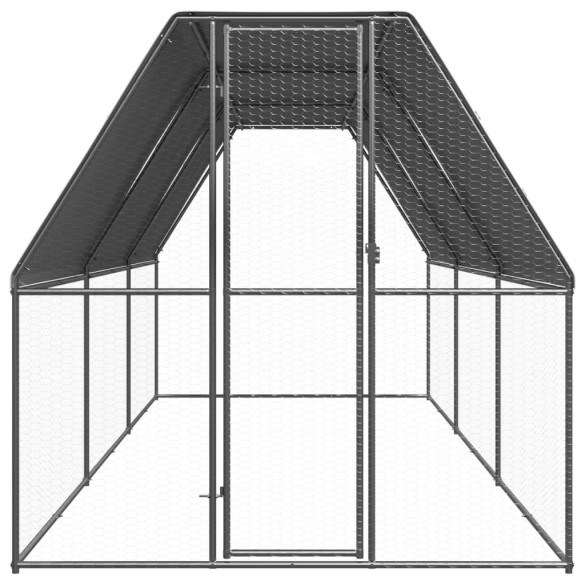 Coteț Păsări Exterior 2x6x2m Oțel Galvanizat - Livrare Gratuită