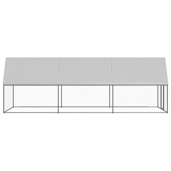 Coteț Păsări Exterior 2x6x2m Oțel Galvanizat - Livrare Gratuită