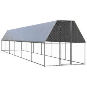 Coteț Păsări Exterior Oțel Galvanizat 2x12x2m - Livrare Gratuită