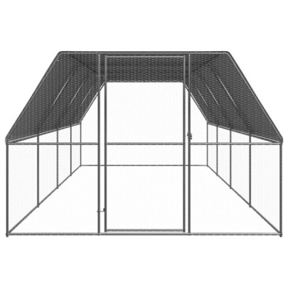 Coteț de Păsări Exterior 3x8x2 m - Oțel Galvanizat Rezistent