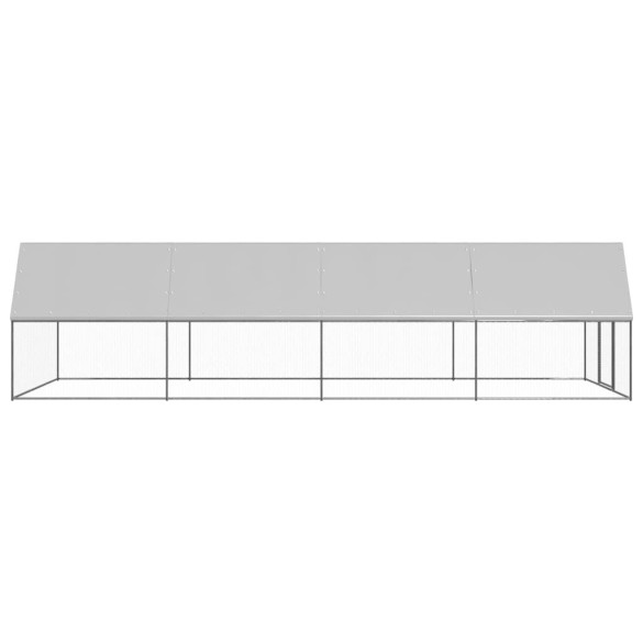 Coteț de Păsări Exterior 3x8x2 m - Oțel Galvanizat Rezistent