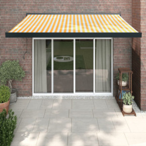 Copertină Retractabilă 3x2.5m - Galben/Alb - Aluminiu