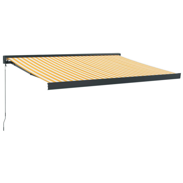 Copertină Retractabilă 3x2.5m - Galben/Alb - Aluminiu