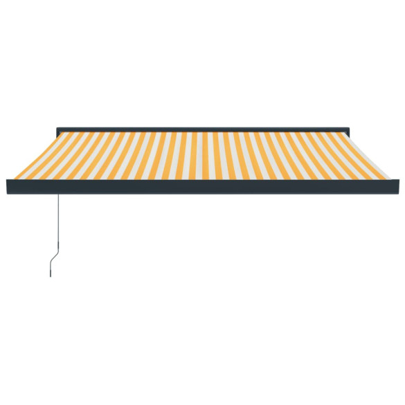 Copertină Retractabilă 3x2.5m - Galben/Alb - Aluminiu