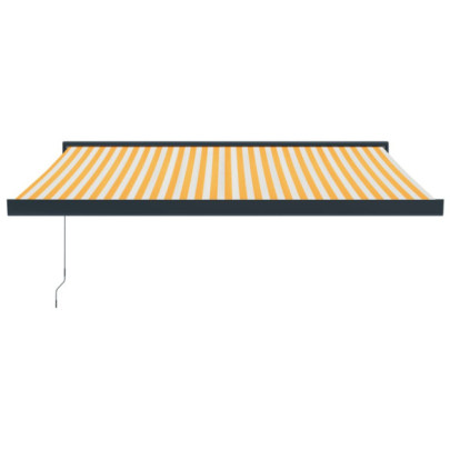 Copertină Retractabilă 3x2.5m - Galben/Alb - Aluminiu