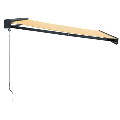 Copertină Retractabilă 3x2.5m - Galben/Alb - Aluminiu