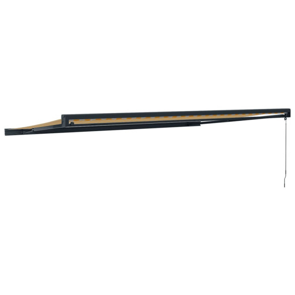 Copertină retractabilă 5x3m - Galben/Alb - Textil/Aluminiu