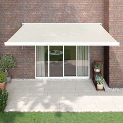 Copertină Retractabilă 4x3m - Crem - Textil & Aluminiu