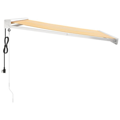 Copertină Retractabilă Motorizată - 3,5x2,5 m - Galben/Alb