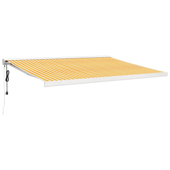 Copertină Retractabilă 4x3m - Galben/Alb - Aluminiu