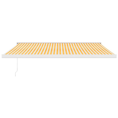 Copertină Retractabilă 4x3m - Galben/Alb - Aluminiu