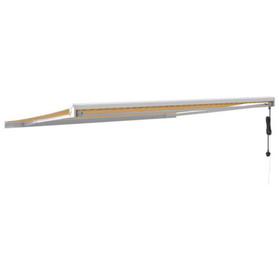 Copertină Retractabilă 4x3m - Galben/Alb - Aluminiu