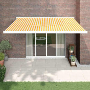 Copertină Retractabilă Motorizată 4,5x3 m - Galben/Alb