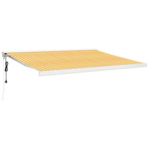 Copertină Retractabilă Motorizată 4,5x3 m - Galben/Alb 2