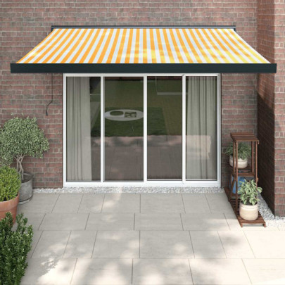 Copertină Retractabilă Motorizată 3x2,5 m - Galben/Alb