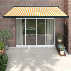 Copertină Retractabilă Motorizată 3,5x2,5m - Galben/Alb