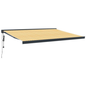 Copertină Retractabilă Motorizată 4.5x3m - Galben/Alb 2