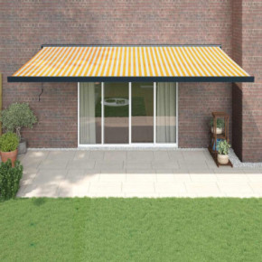 Copertină Retractabilă Motorizată 5x3m - Galben/Alb