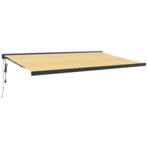 Copertină Retractabilă Motorizată 5x3m - Galben/Alb 2